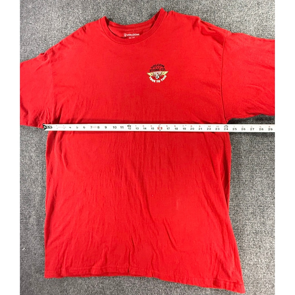 Volcom Stone Co True To This Graphic T-Shirt Mens XXL Red Short Sleeve Cotton - Picture 6 of 7